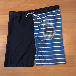 Land's End Men's Swim Trunks Swimsuit Navy Blue Shark Men’s  Size XL